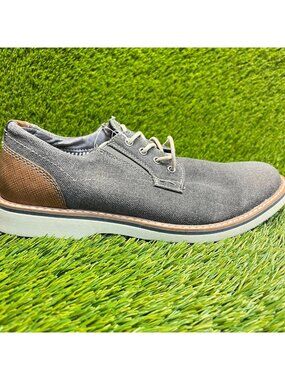 Nunn Bush Barklay Mens Size 8 Gray Brown Casual Classic Plain Toe Oxford Shoes